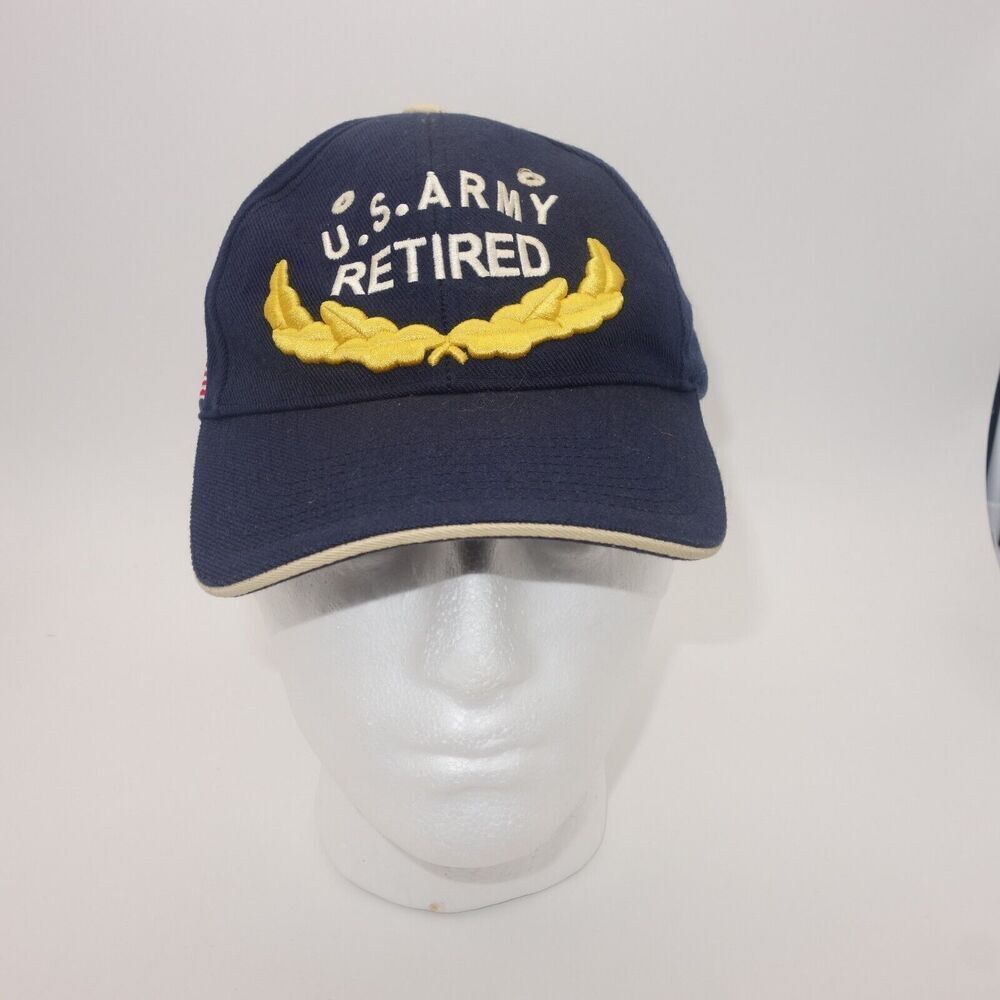 CapTown Blue Gold United States Army Retired Hat Cap Veterans OSFA Adjustable
